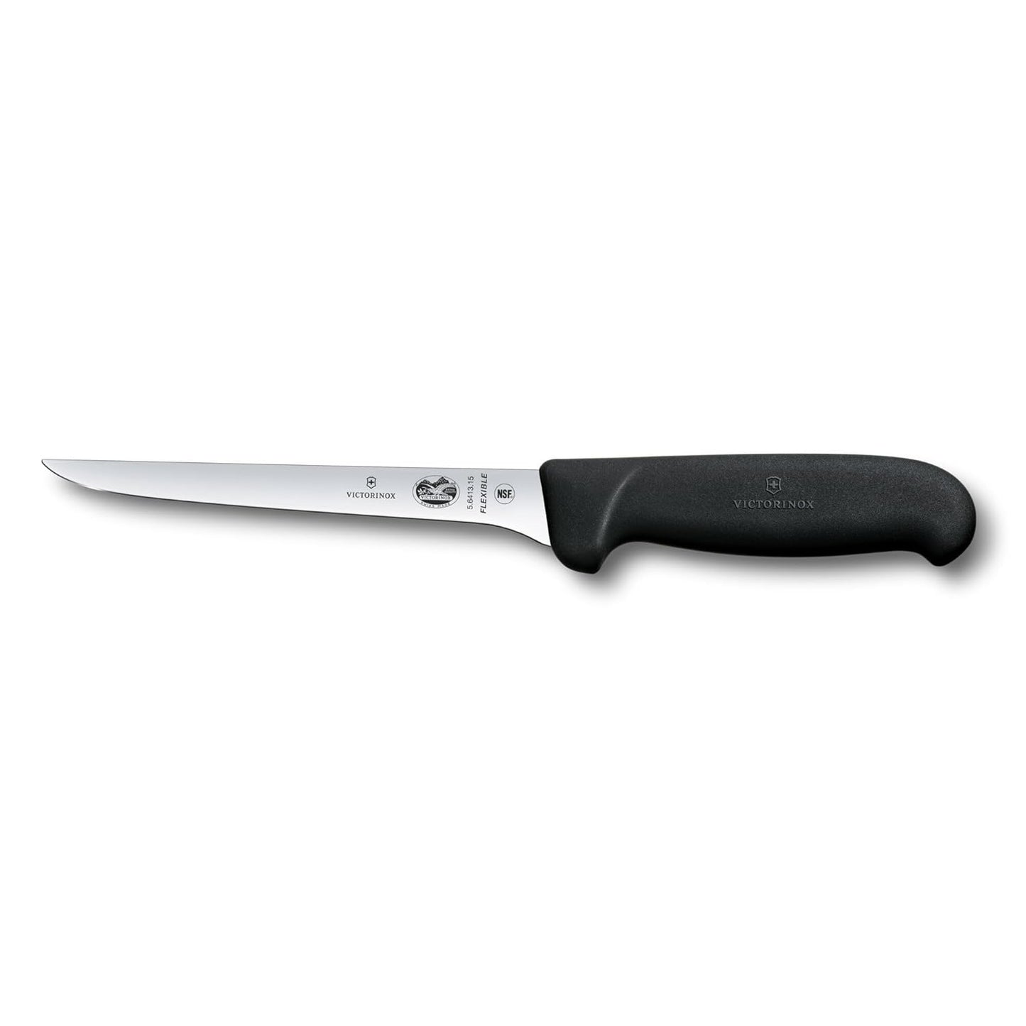 Swiss Fibrox 6 Inch Flexible Boning Knife, Straight Blade, Black