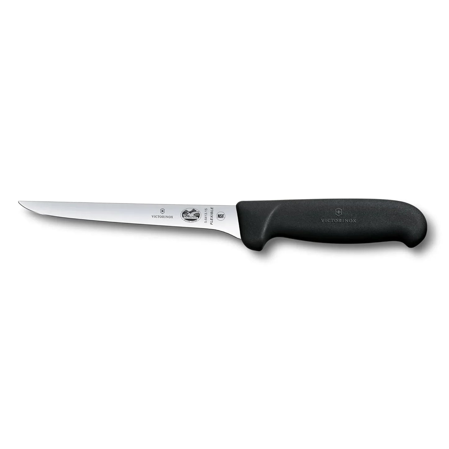 Swiss Fibrox 6 Inch Flexible Boning Knife, Straight Blade, Black