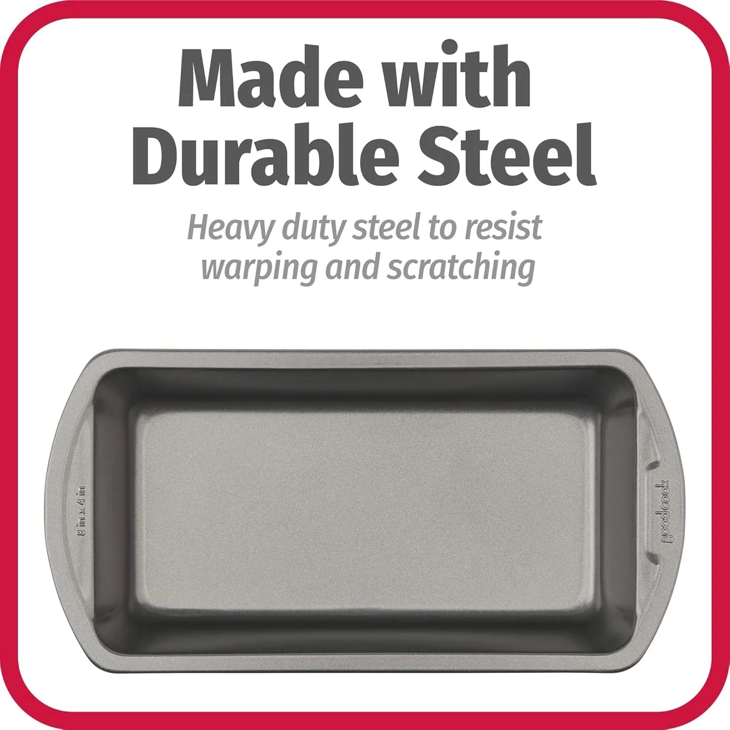 Nonstick Loaf Pan 8 X 4-Inch Heavy-Duty Steel Bakeware with Easy-Clean Non-Stick Coating, Oven & Dishwasher Safe Pan for Meatloaf Breads Lasagnas Casseroles & More, Set of 2, Gray