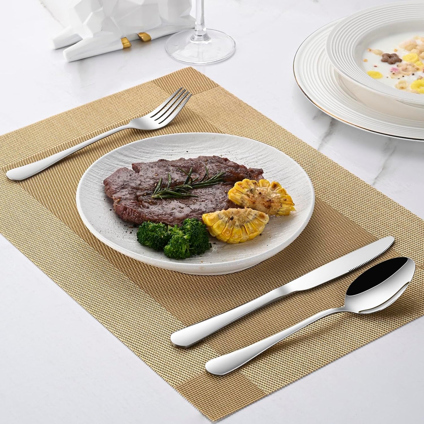 Dinner Forks,8-Piece 8 Inches Stainless Steel Table Fork,Dishwasher Safe Flatware Forks,Food Grade Mirror Polishing Silverware Main Fork for Home,Restaurant or Hotel