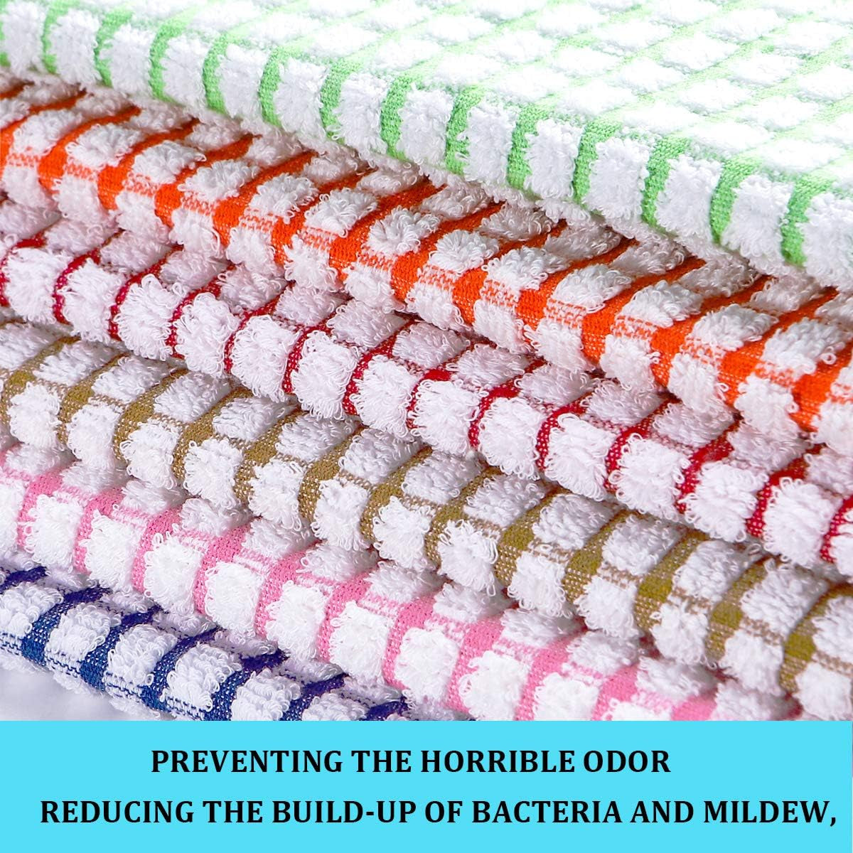 Kitchen Towels and Dishcloths Set, 16 X 25 12 12, Set of Bulk Cotton Dish for Washing Dishes Rags Everyday Cooking Baking