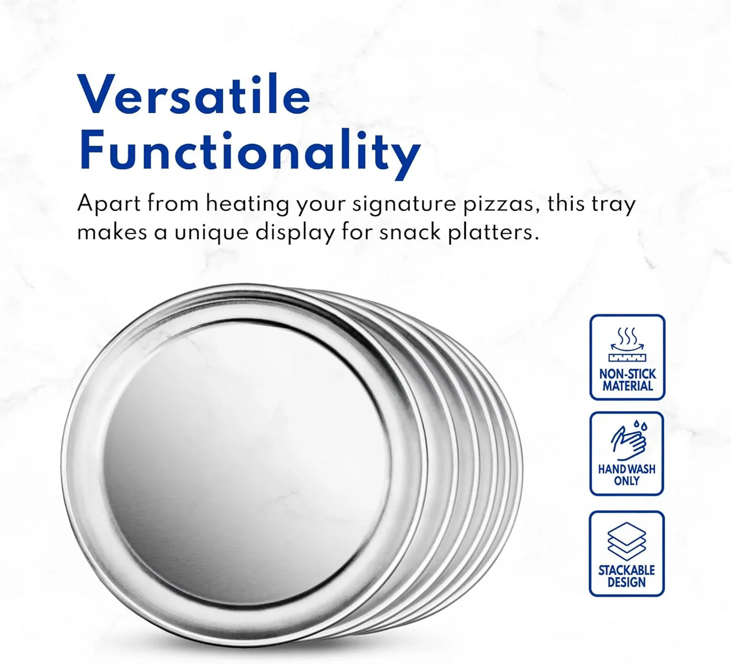 536594 Restaurant-Grade Aluminum Pizza Pan, Baking Tray, Coupe Style, 18-Inch