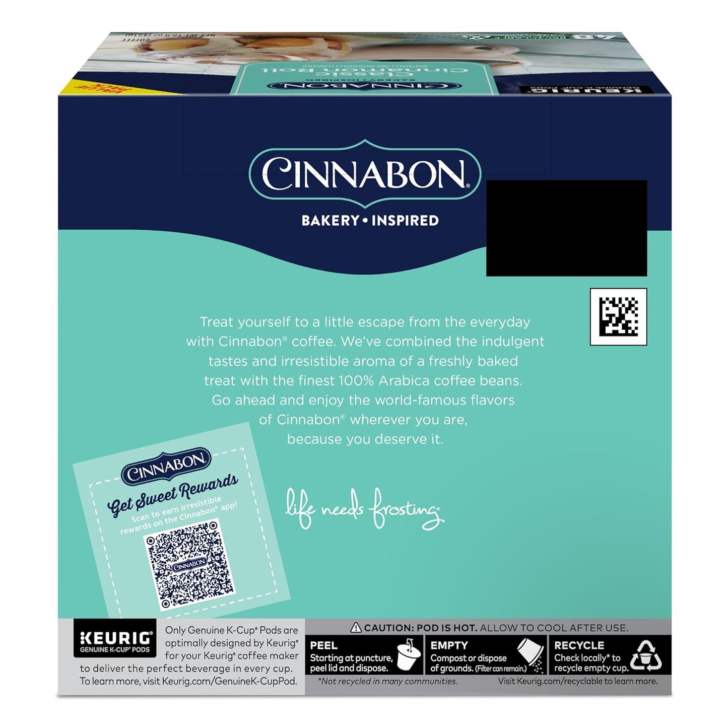 Classic Cinnamon Roll Keurig Single-Serve K-Cup Pods, Light Roast Coffee, 48 Count