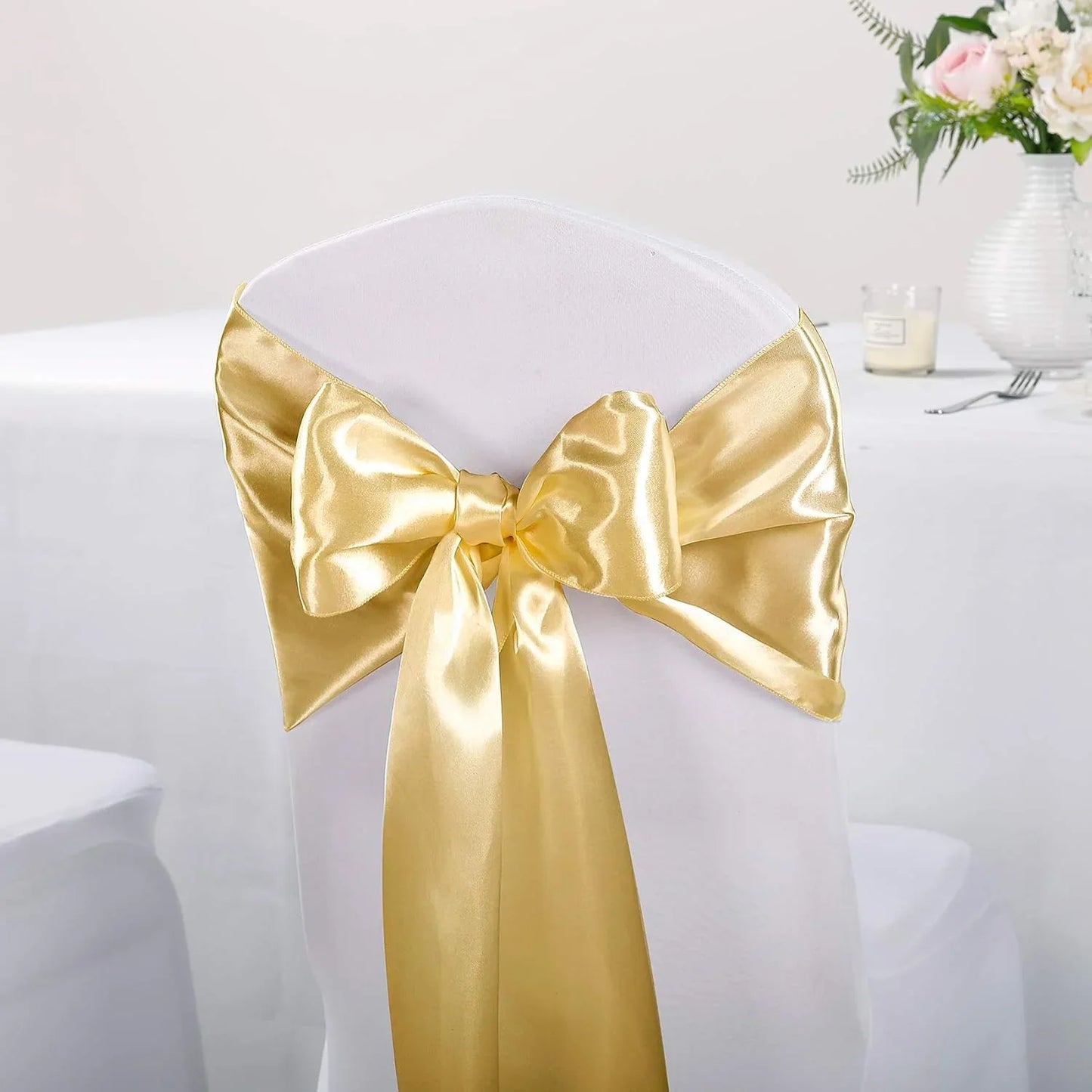 5-Pack Satin Table Runner Light Gold 12 X 108 Inches Long, Table Runners for Wedding, Birthday Parties, Banquets Decorations(5 Pack, 12X108 Inch, Light Gold)