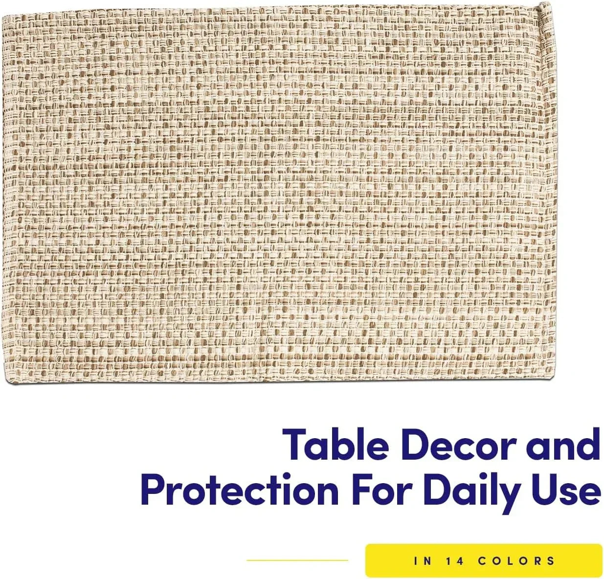 Woven beige placemat for table decor and daily use, available in 14 colors