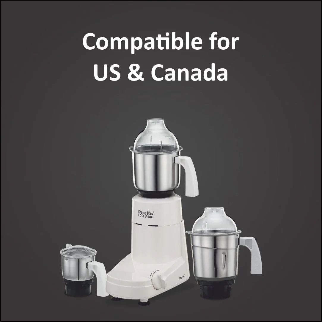 Eco plus Mixer Grinder, White, 3 Jar