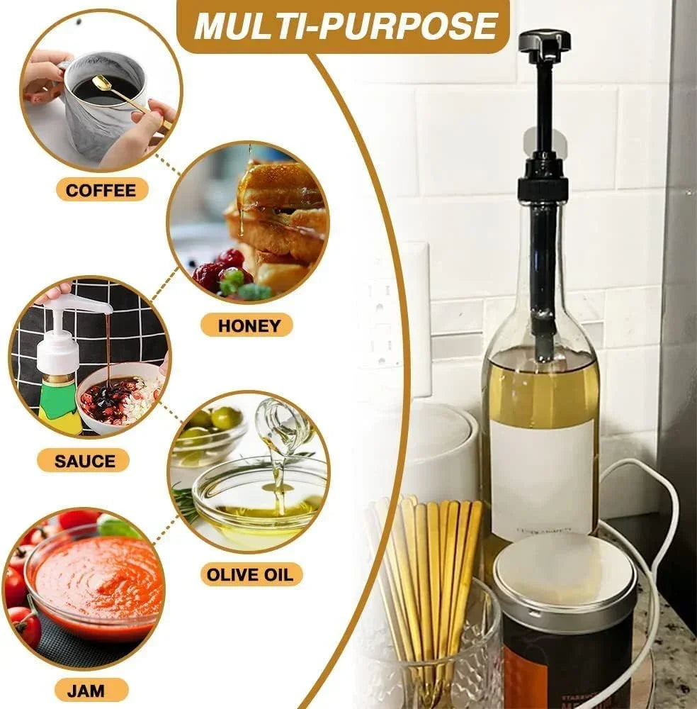 Multi-purpose kitchen pump for coffee, honey, sauce, olive oil, and jam dispensing