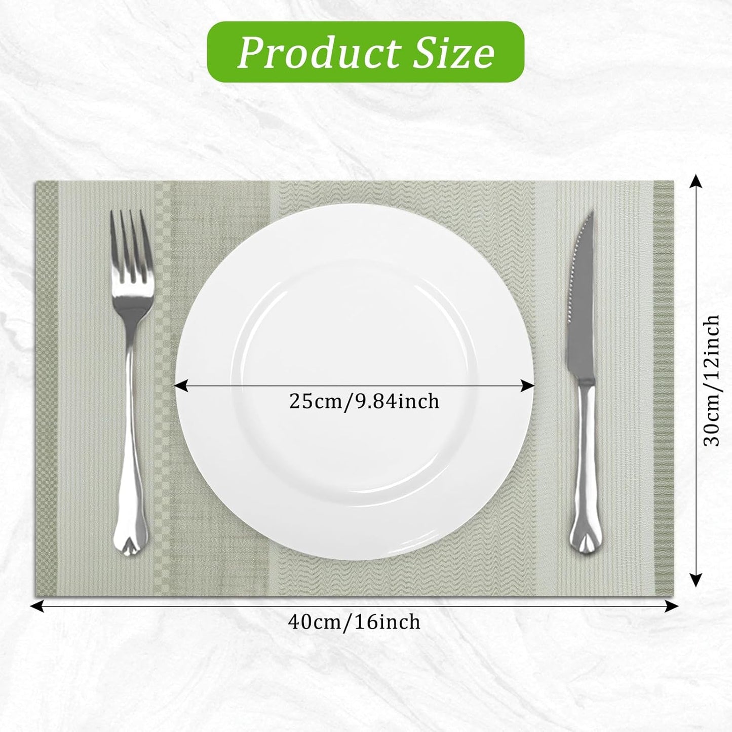 Striped Leather Placemats Set of 4, 12X15.7 Inch Japanese Style Non-Slip Place Mats, Washable Waterproof Table Mats for Indoor Kitchen Dining Party Table Decoration