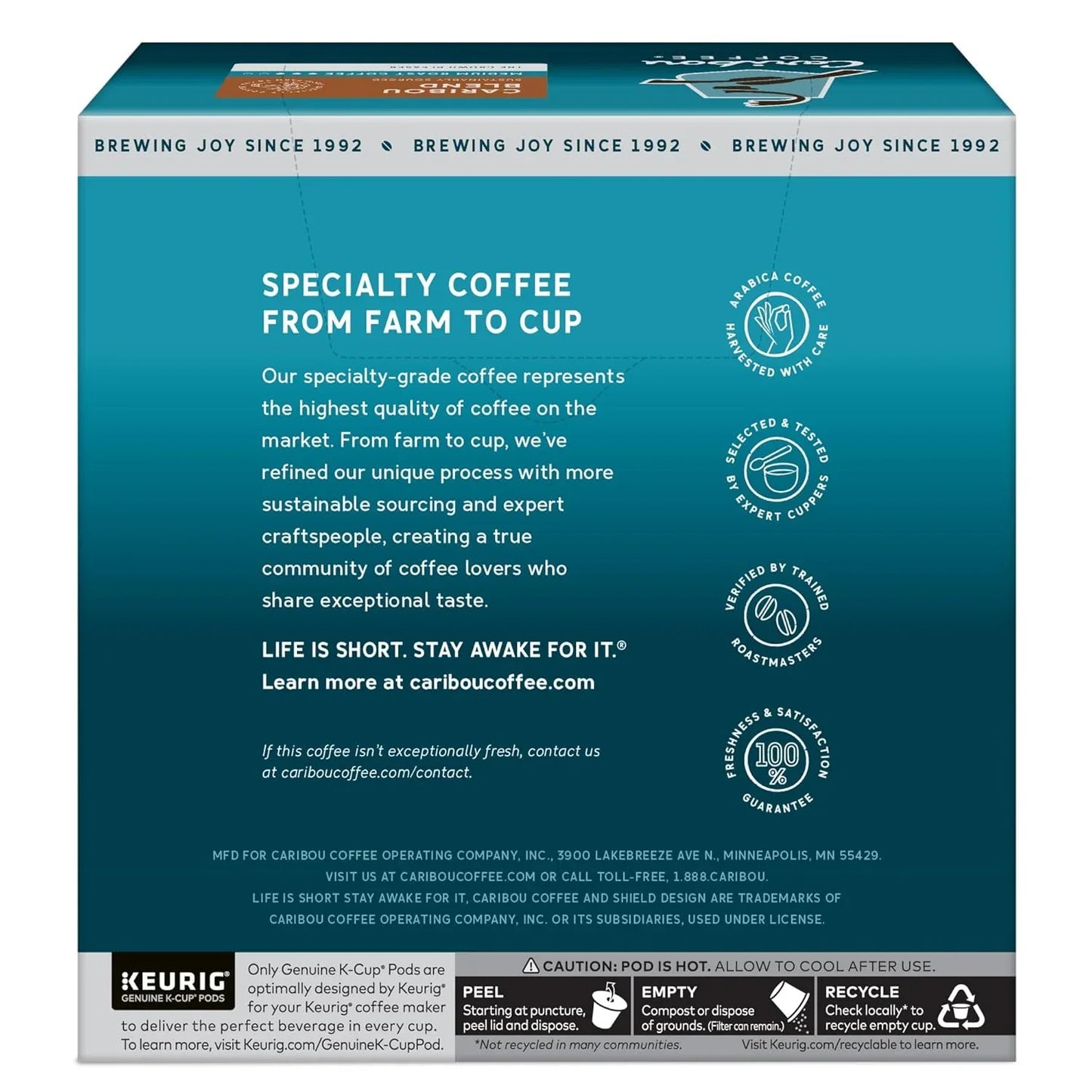 Caribou Blend, Keurig Single-Serve K-Cup Pods, Medium Roast Coffee, 32 Count(Pack of 1)