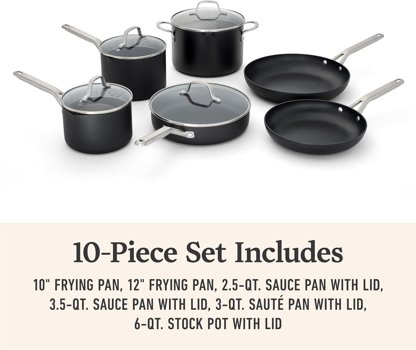 ® Hard-Anodized Nonstick 10-Piece Cookware Set