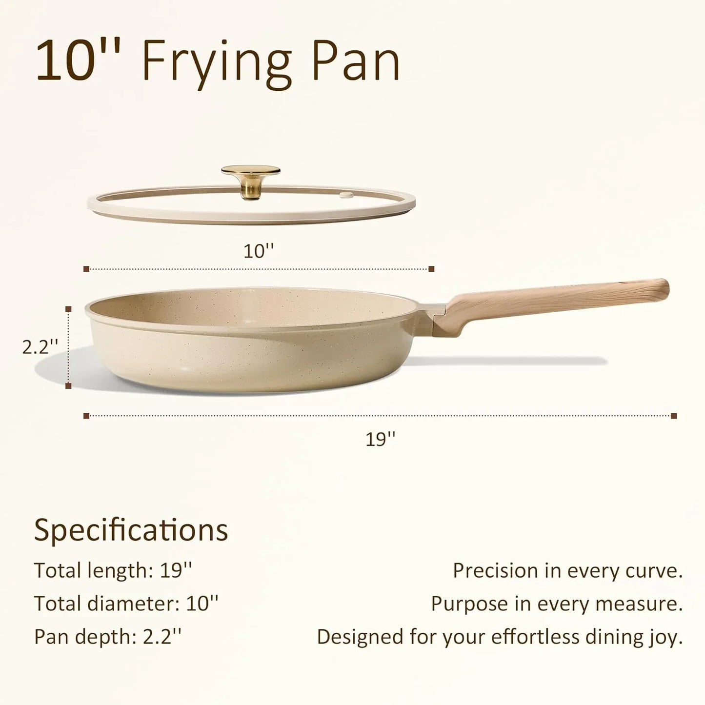 10" Frying Pan Set, Non-Toxic PTFE & PFOA Free Fry Pan & Omelet Pan, Compatible with Induction, Ceramic, Gas Cooktops