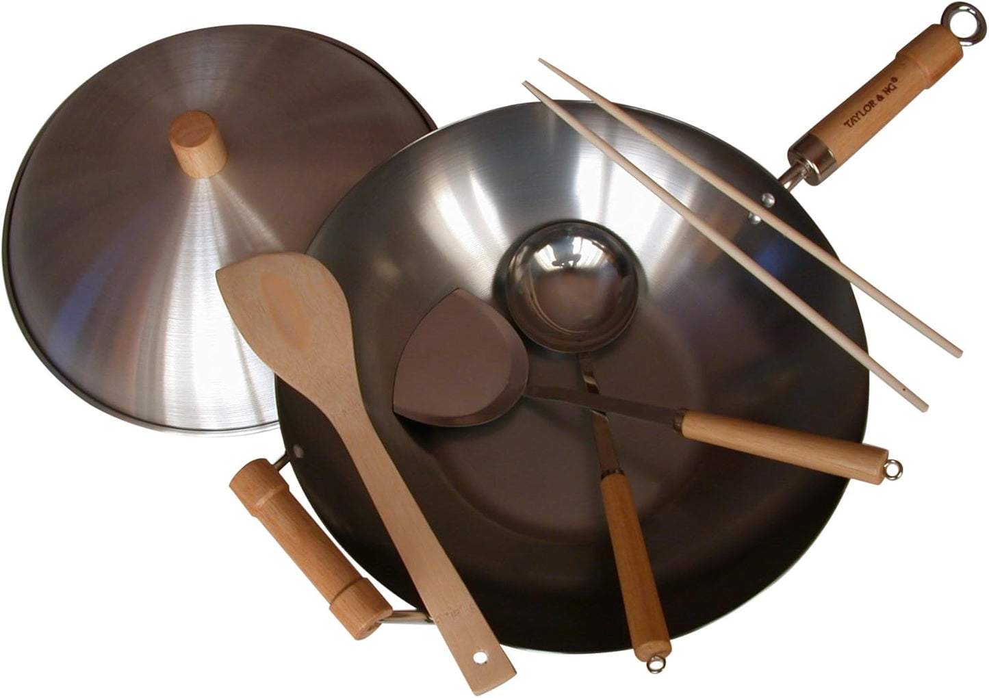 Classic Wok Set, 14", Carbon Steel