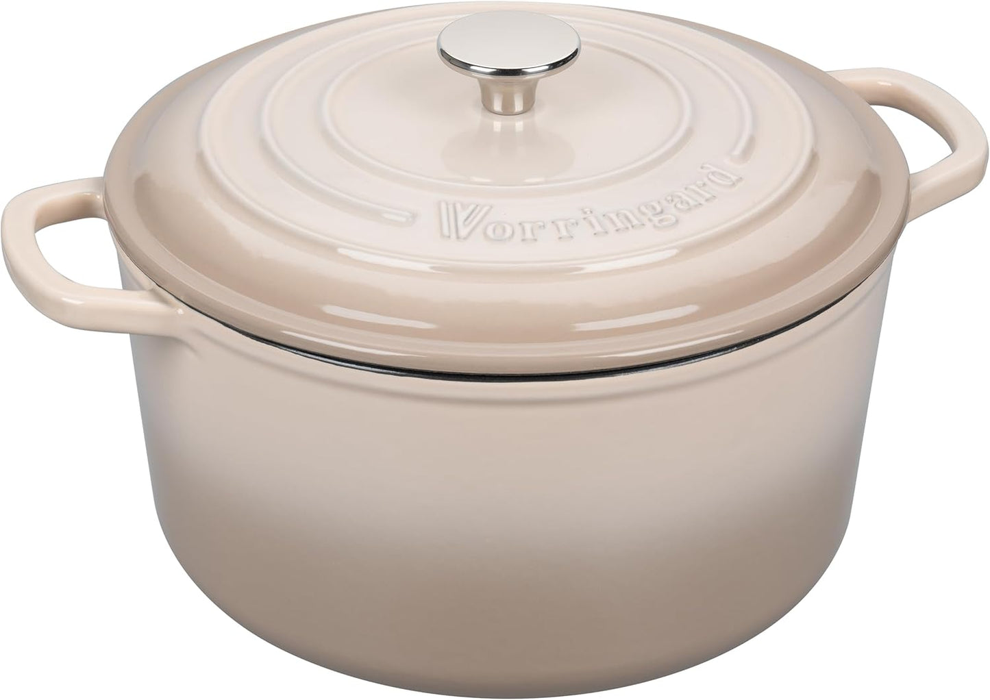 Enameled Cast Iron Dutch Oven Pot with Lid, for Sourdough Bread Baking, round Dutch Ovens, 4.5 Quart, Latte