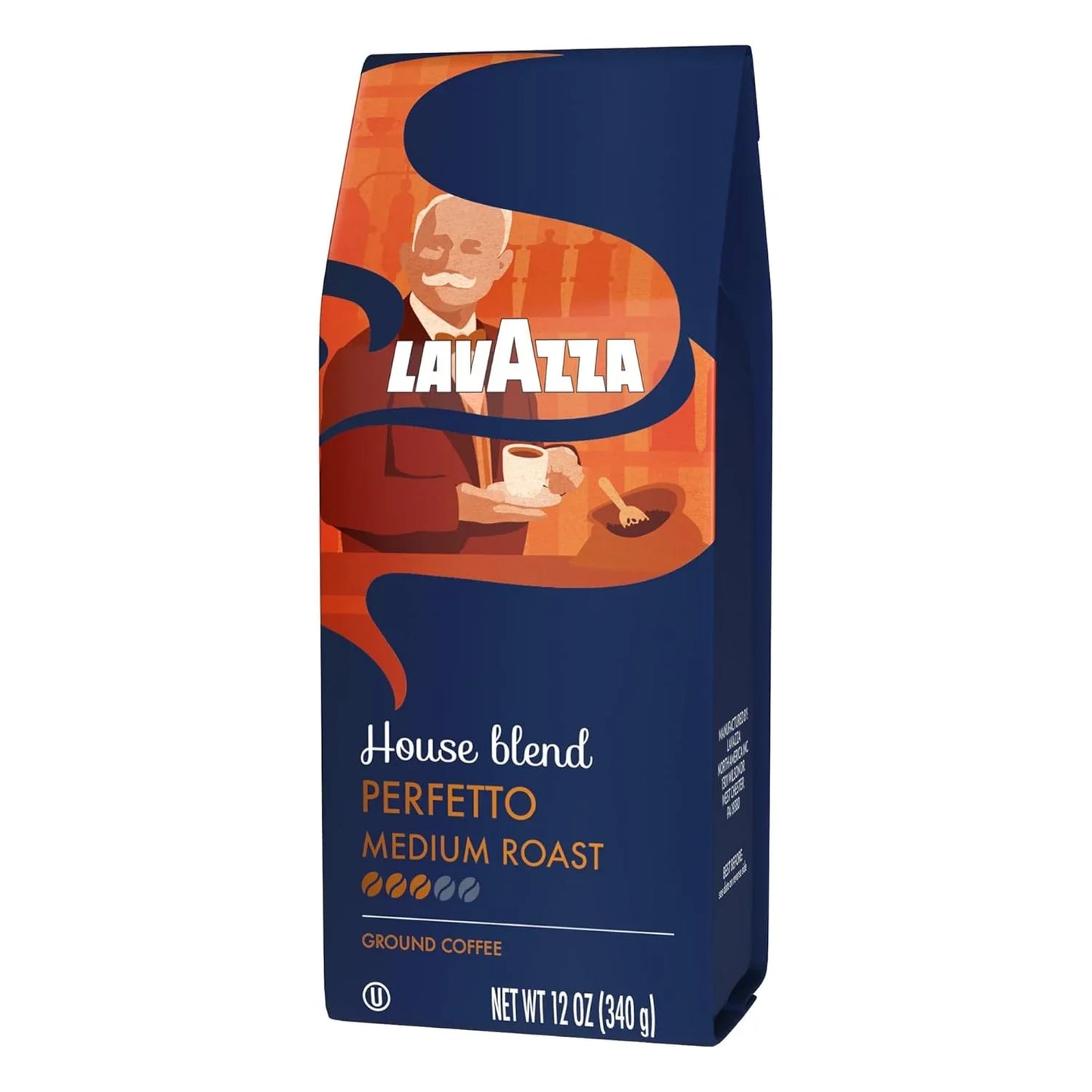 House Blend Perfetto Ground Coffee 12Oz Bag, Medium Roast, Full-Bodied, Intensity 3/5, 100% Arabica, Ideal for Drip Brewers, (Pack of 1) - Package May Vary