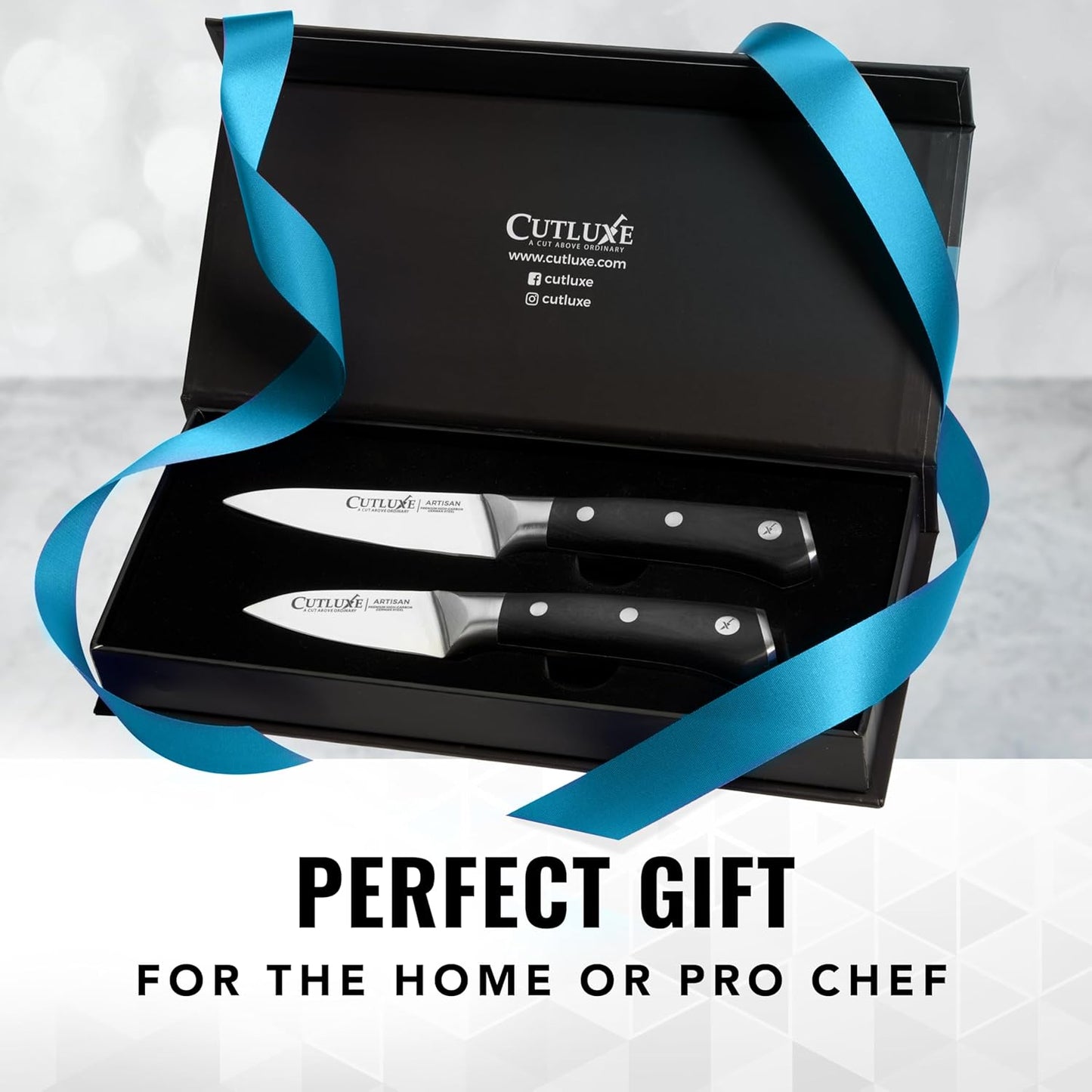 Paring Knife Set – 4" Fruit and 3" Peeling Knives – Small Knife with Razor Sharp Blade – High Carbon German Steel, Full Tang & Ergonomic Handle Design – Artisan Series