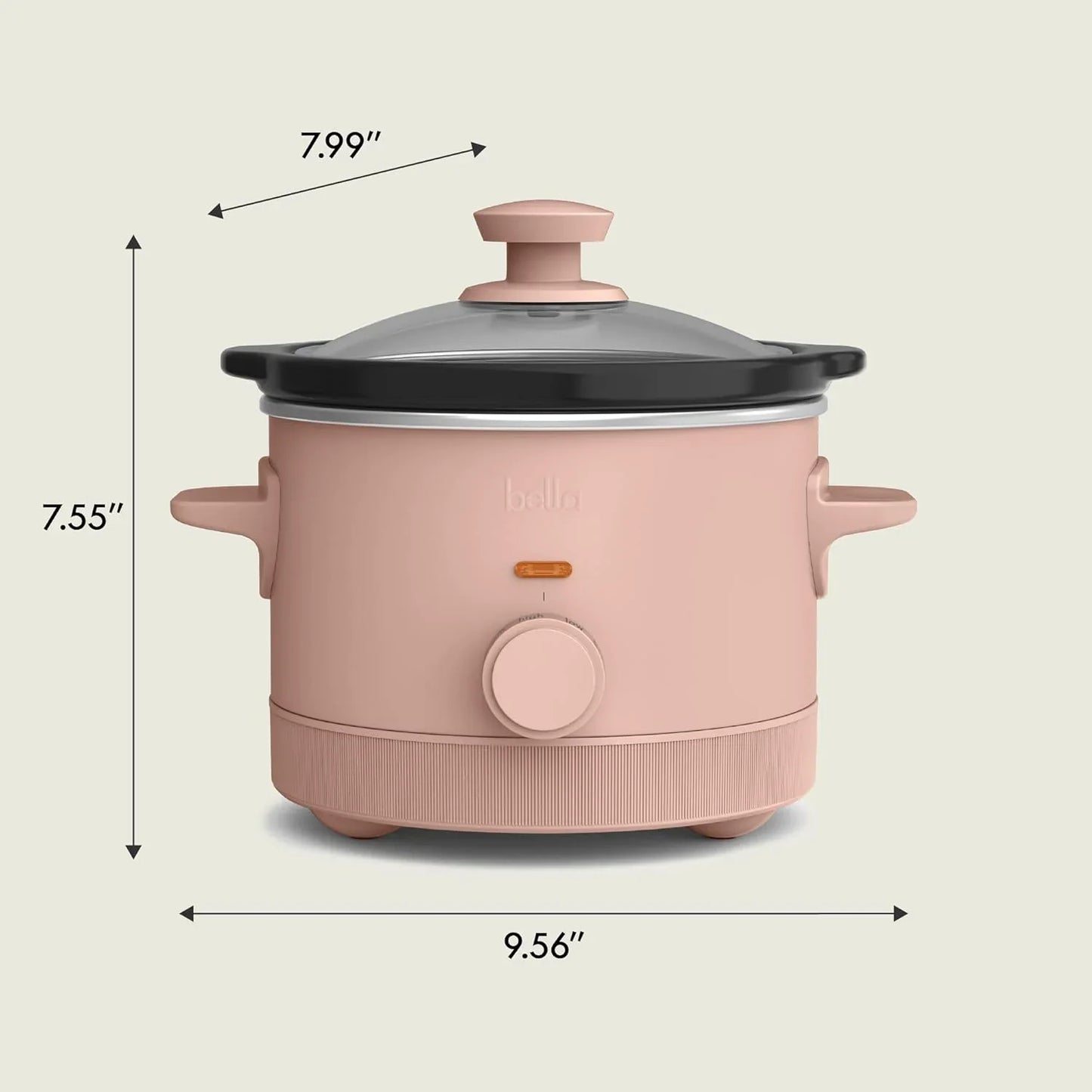 1.5 Qt Slow Cooker with 3 Heat Manual Control, Ceramic Nonstick Coating, Dishwasher Safe Stoneware Pot and Tempered Glass Lid, Tangle Free Cord Wrap & Cool Touch Handles, Blossom