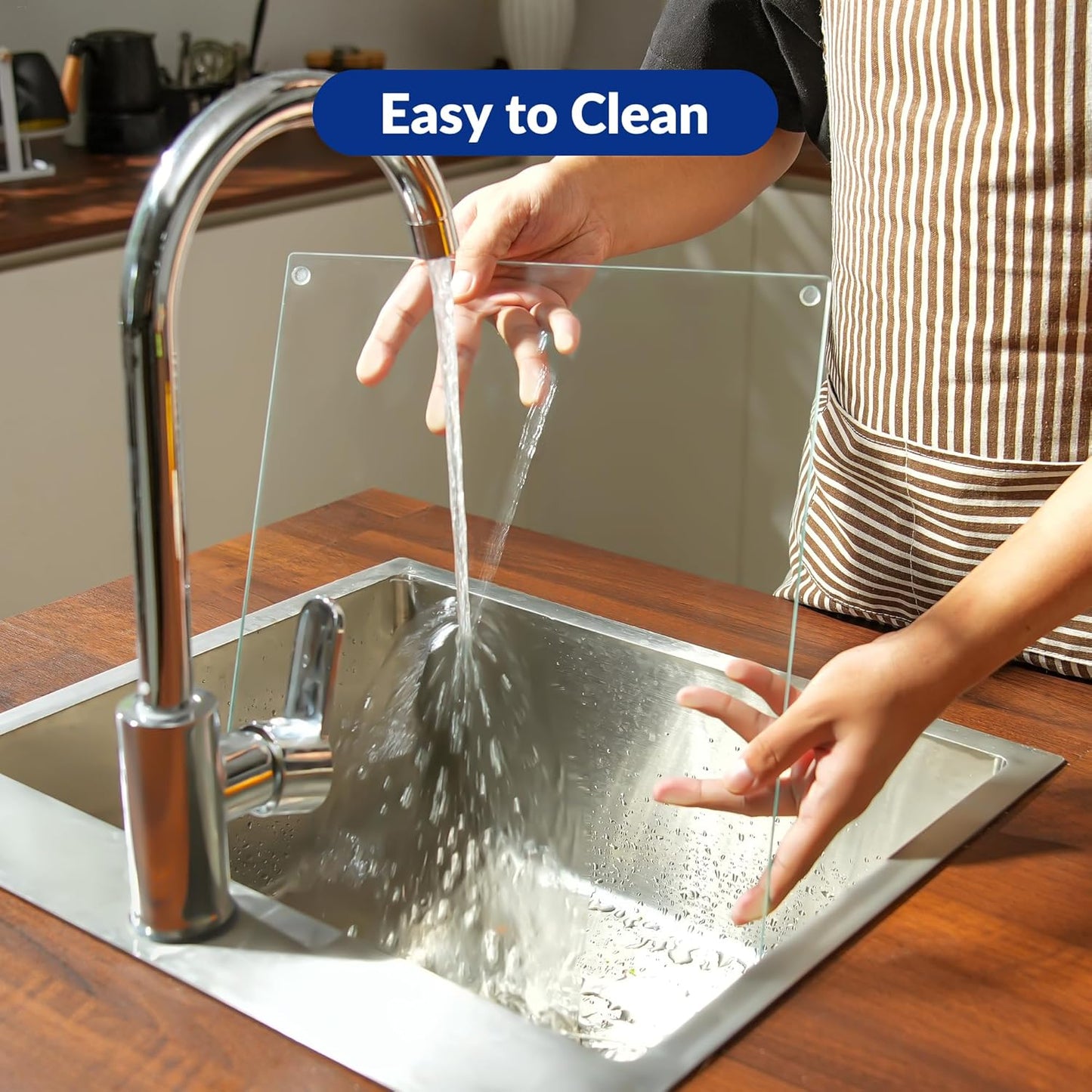 Glass Cutting Board 20”X16”: Tempered Glass Kitchen Counter Protector - Durable- Scratch-Resistant, Heat-Proof - Clear Design