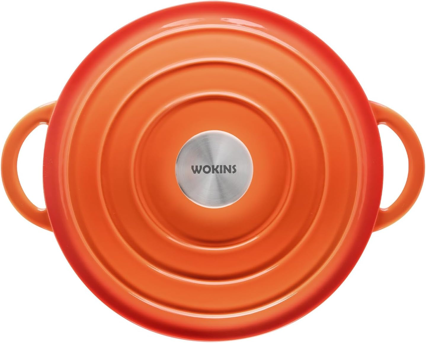 5.5QT Enameled Cast Iron Dutch Oven Pot with Lid,Heavy-Duty Cookware for Sourdough Bread Baking,Braising,Stews,Roasting,Oven Safe up to 500°F,Orange