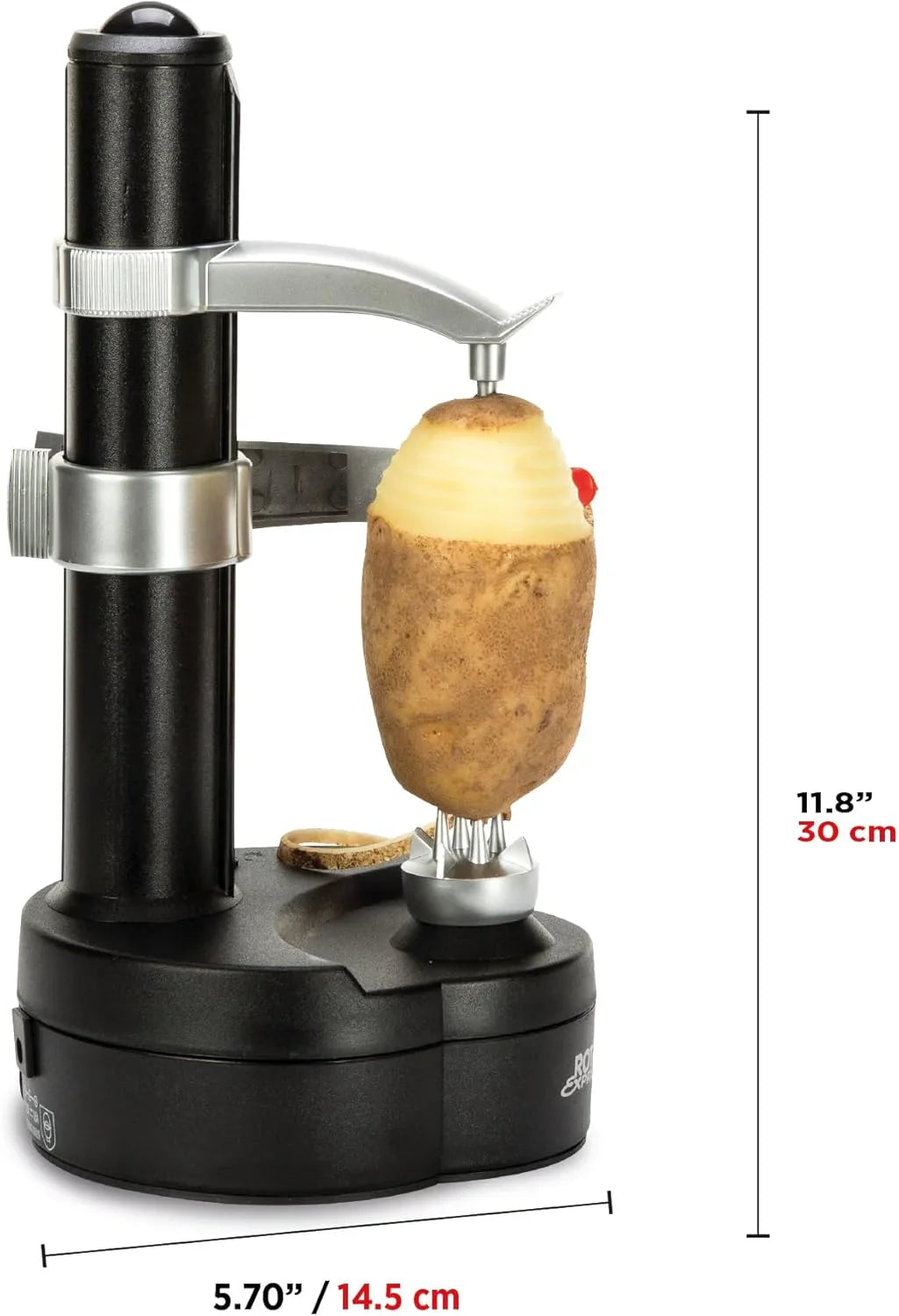Rotato Express Electric Peeler - 2 Spare Blades - Safe & Easy to Use - Effortlessly Peels Vegetables and Fruit