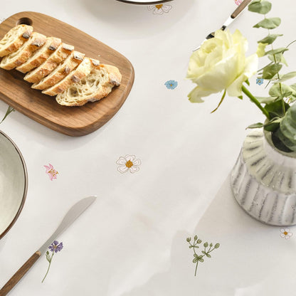 Spring Summer Tablecloth 60X120 Inch Rectangular, Wild Flowers Floral Table Cover for Party Picnic Dinner Decor
