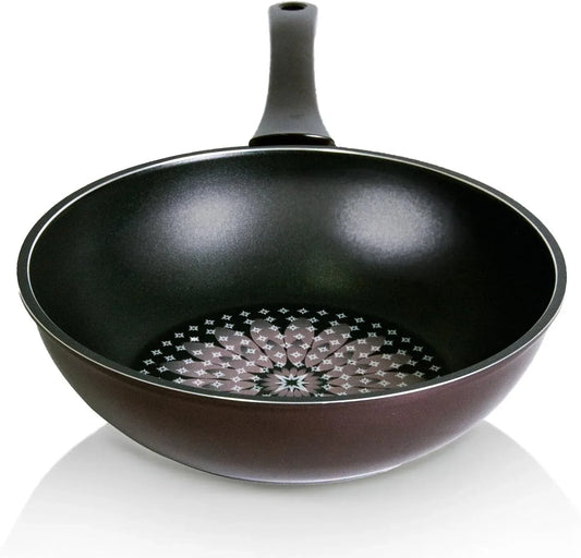 - Blooming Flower Collection, 12" Wok/Stir-Fry Pan, Coated 6 Times with New Teflon Platinum Non-Stick Coating (PFOA Free) / Induction Ready/Made in Korea (12-Inch)