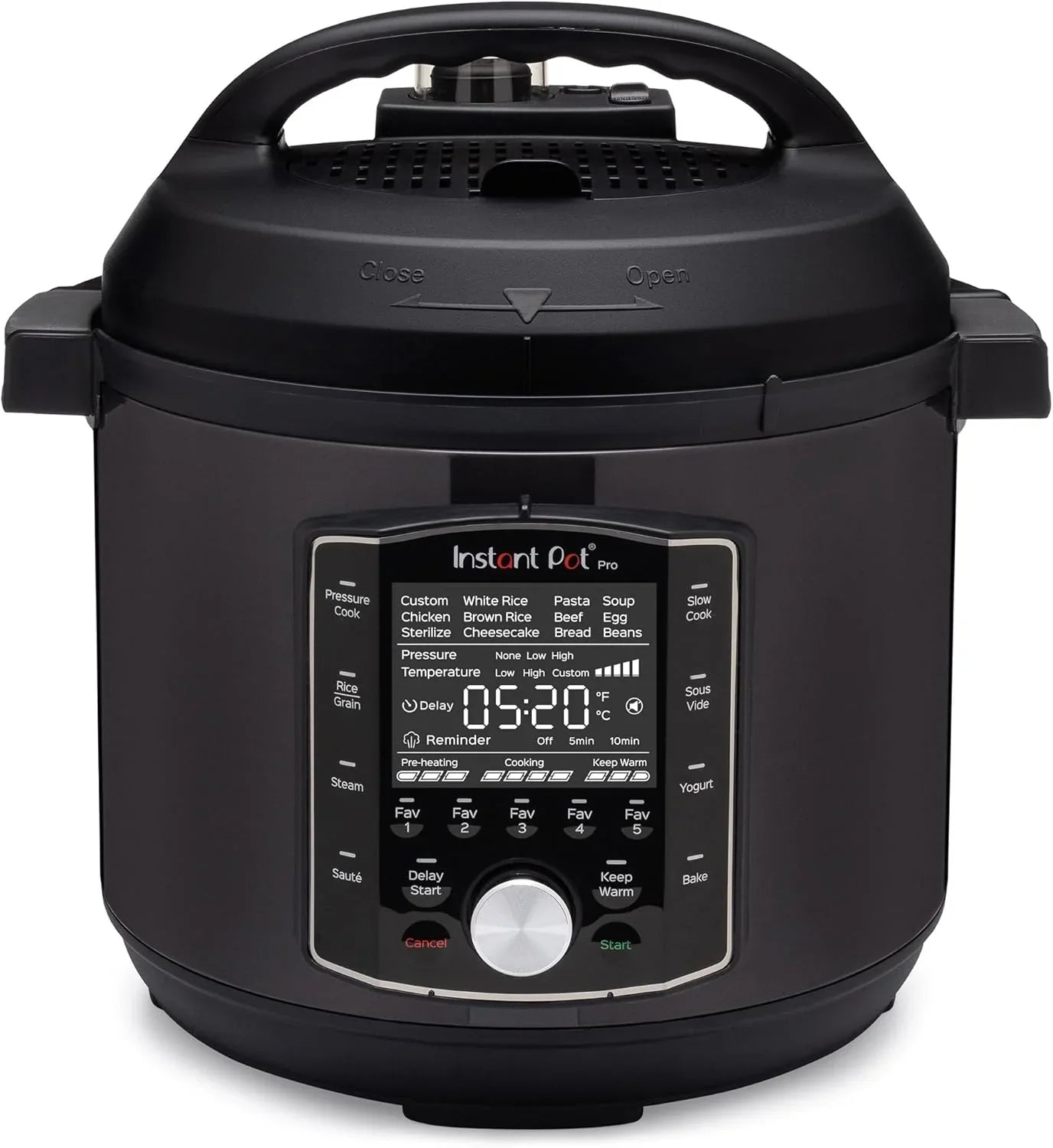 Pro 10-In-1 Pressure Cooker, Slow Cooker, Rice/Grain Cooker, Steamer, Sauté, Sous Vide, Yogurt Maker, Sterilizer, and Warmer, Includes App with over 800 Recipes, Black, 6 Quart