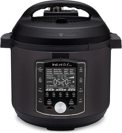 Pro 10-In-1 Pressure Cooker, Slow Cooker, Rice/Grain Cooker, Steamer, Sauté, Sous Vide, Yogurt Maker, Sterilizer, and Warmer, Includes App with over 800 Recipes, Black, 6 Quart