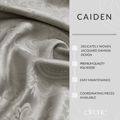Home Fashions Caiden Elegance Damask Waterproof, Stain & Wrinkle Resistant Fabric Tablecloth, 52" X 52" Square, Silver