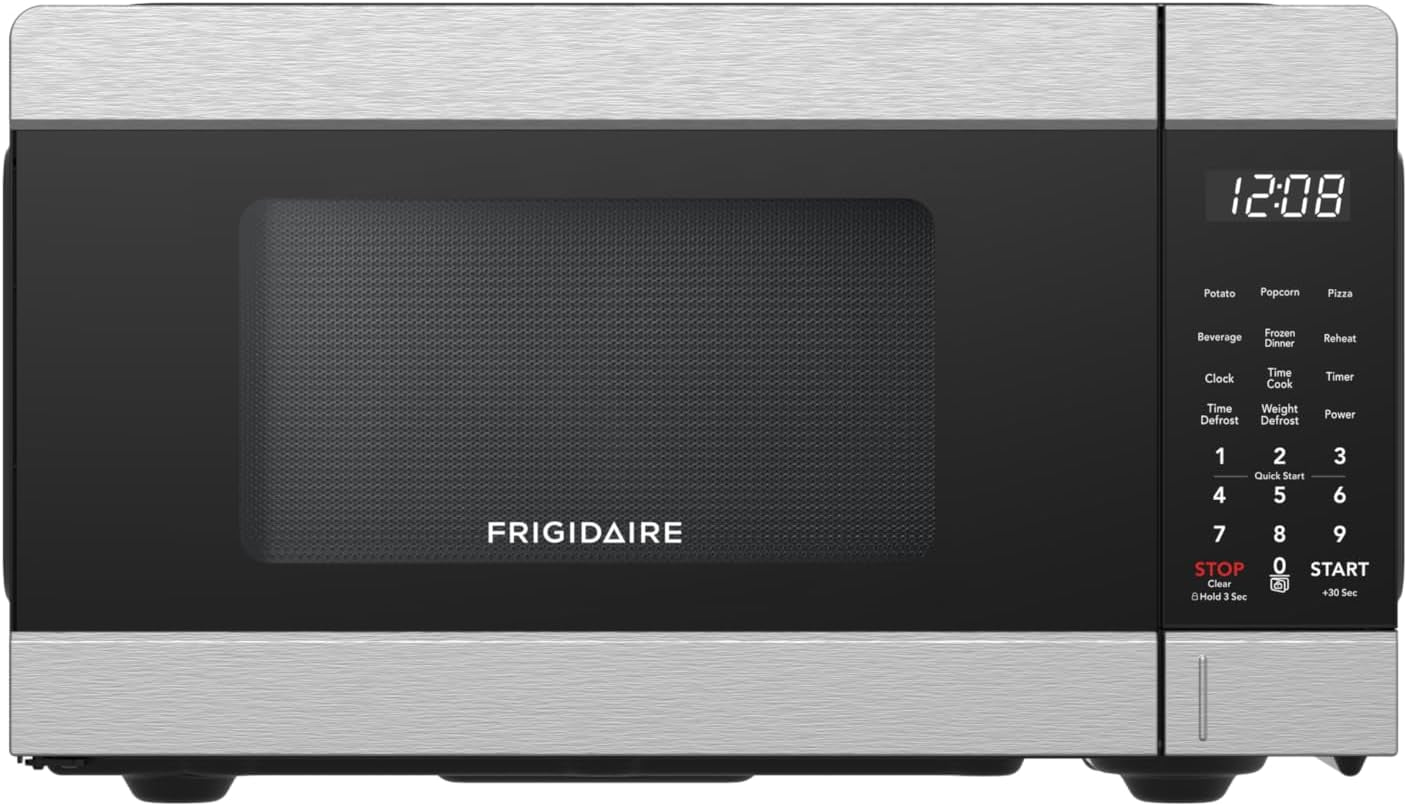 0.9 CU. FT. Microwave, Digital Control Panel - Auto Cooking Settings - Child Safety Lock - Stainless Steel