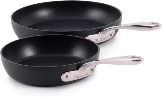 HA1 Expert Hard Anodized Nonstick Fry Pan 2 Piece Set, 8" & 10" Induction, Oven Safe 500F, Kitchen Frying Pans, Skillets, Ergonomic Handle, Premium Cookware, Dishwasher Safe, Black