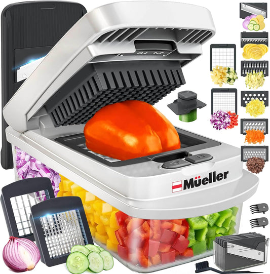 the Real Original Pro Chopper since 2013 Vegetable Chopper Mandoline Slicer, 8 Blade Food Veggie Chopper Onion Vegetable Cutter with Container, Kitchen Gadgets & Essentials, (10 in 1)