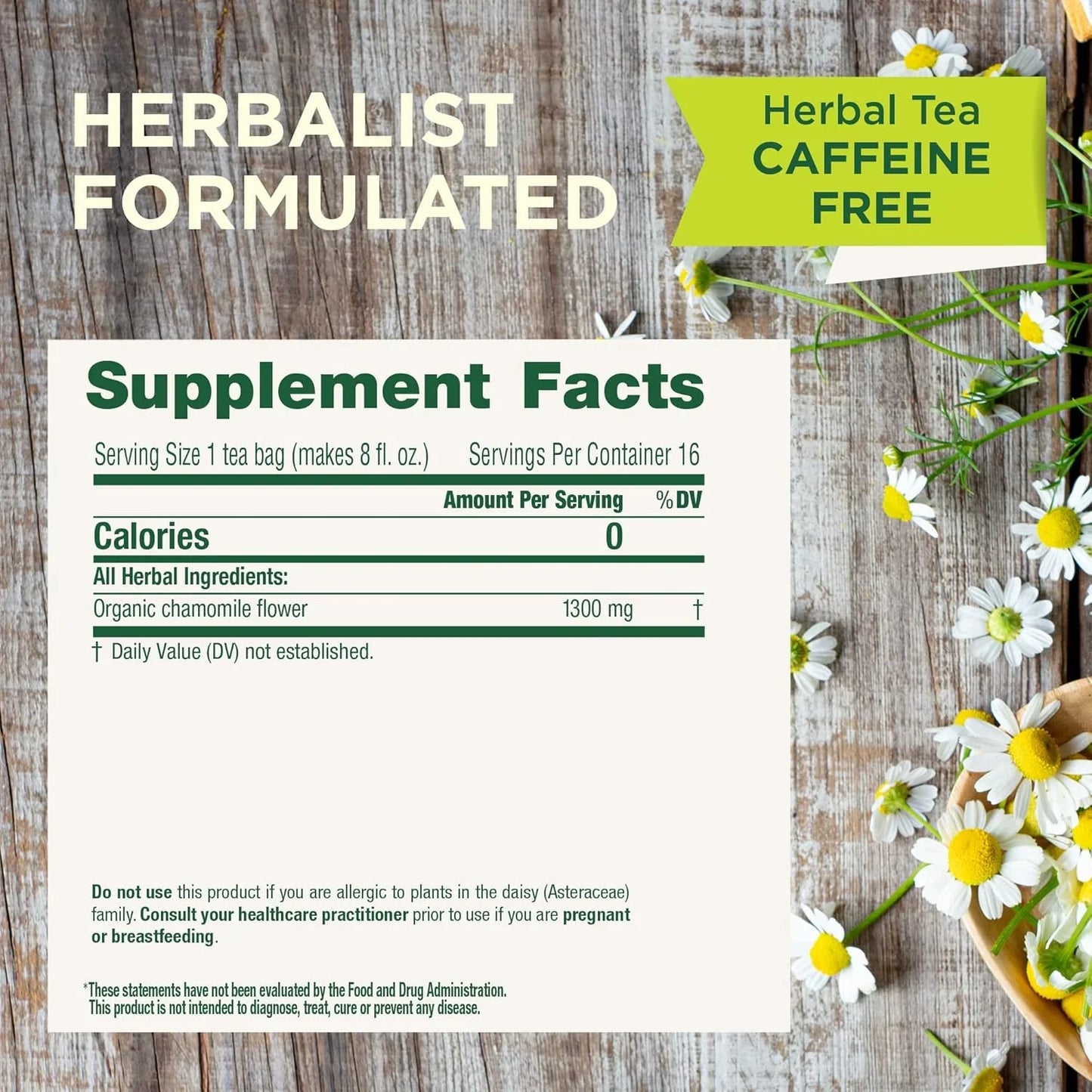 Organic, Chamomile Tea - Supports Stress Relief and Relaxation - Kosher, Non-Gmo, Caffeine-Free, Compostable - 16 Tea Bags