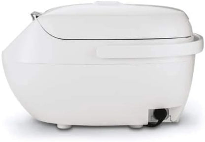 JBV-A10U 5.5-Cup (Uncooked) Micom Rice Cooker and Warmer with Tacook Food Steamer Cooking Tray Technology, White