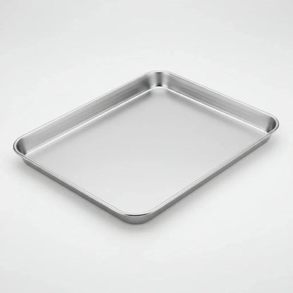 Toaster Oven Tray, 10.5”X8.3” Stainless Steel Small Baking Cookie Sheet, Compact Non-Toxic Metal Baking Pan for Cake, Healthy & Rust Free, Mirror Finish & Dishwasher Safe, 1 Pack