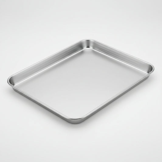 Toaster Oven Tray, 10.5”X8.3” Stainless Steel Small Baking Cookie Sheet, Compact Non-Toxic Metal Baking Pan for Cake, Healthy & Rust Free, Mirror Finish & Dishwasher Safe, 1 Pack