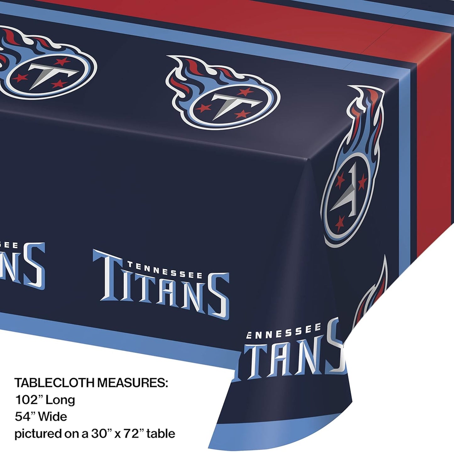 Tennessee Titans Plastic Tablecloths, 3 Ct, Officially Licensed
