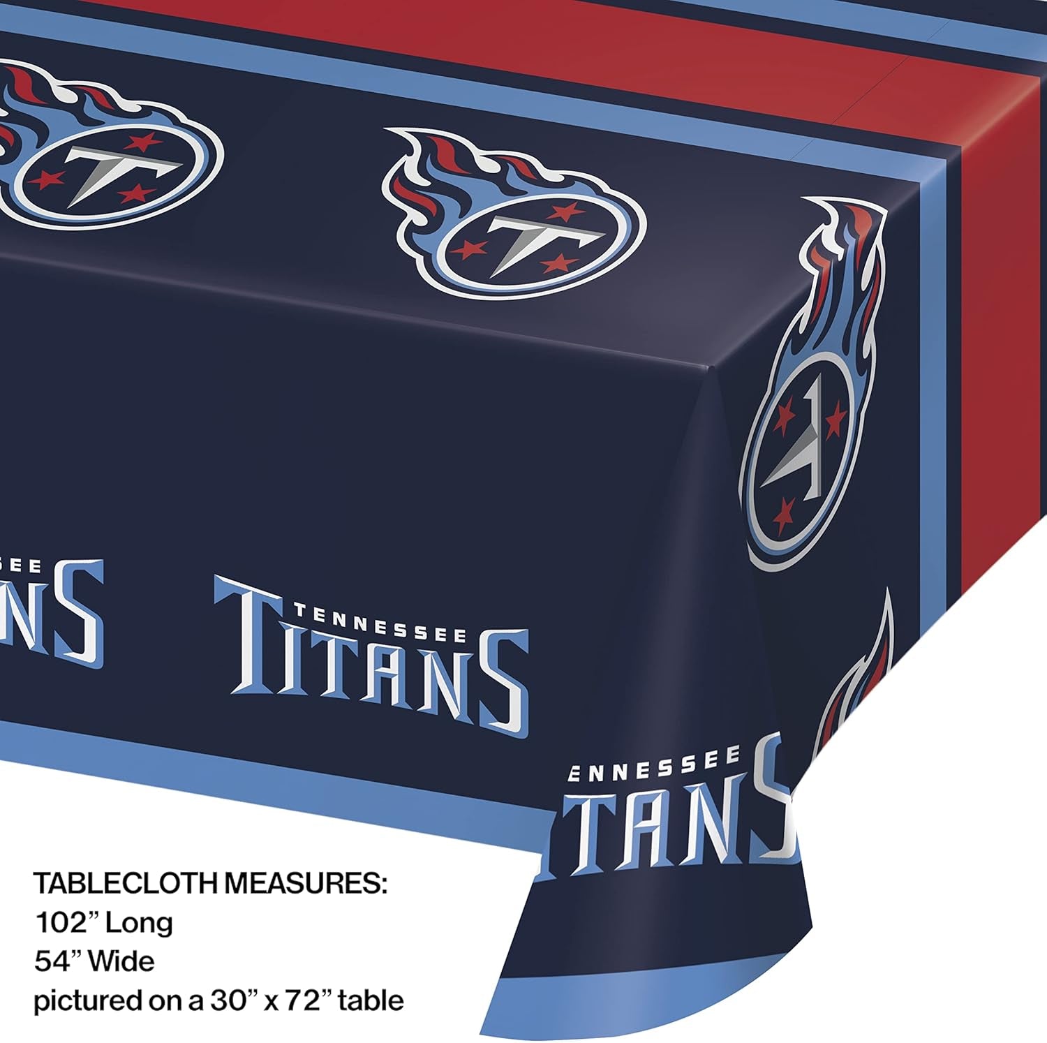 Tennessee Titans Plastic Tablecloths, 3 Ct, Officially Licensed