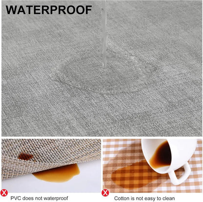 Faux Leather Heat Resistant Placemats 6 Packs, Waterproof Wipeable Dining PU Place Mats for Indoor & Outdoor, Easy to Clean, Light Grey