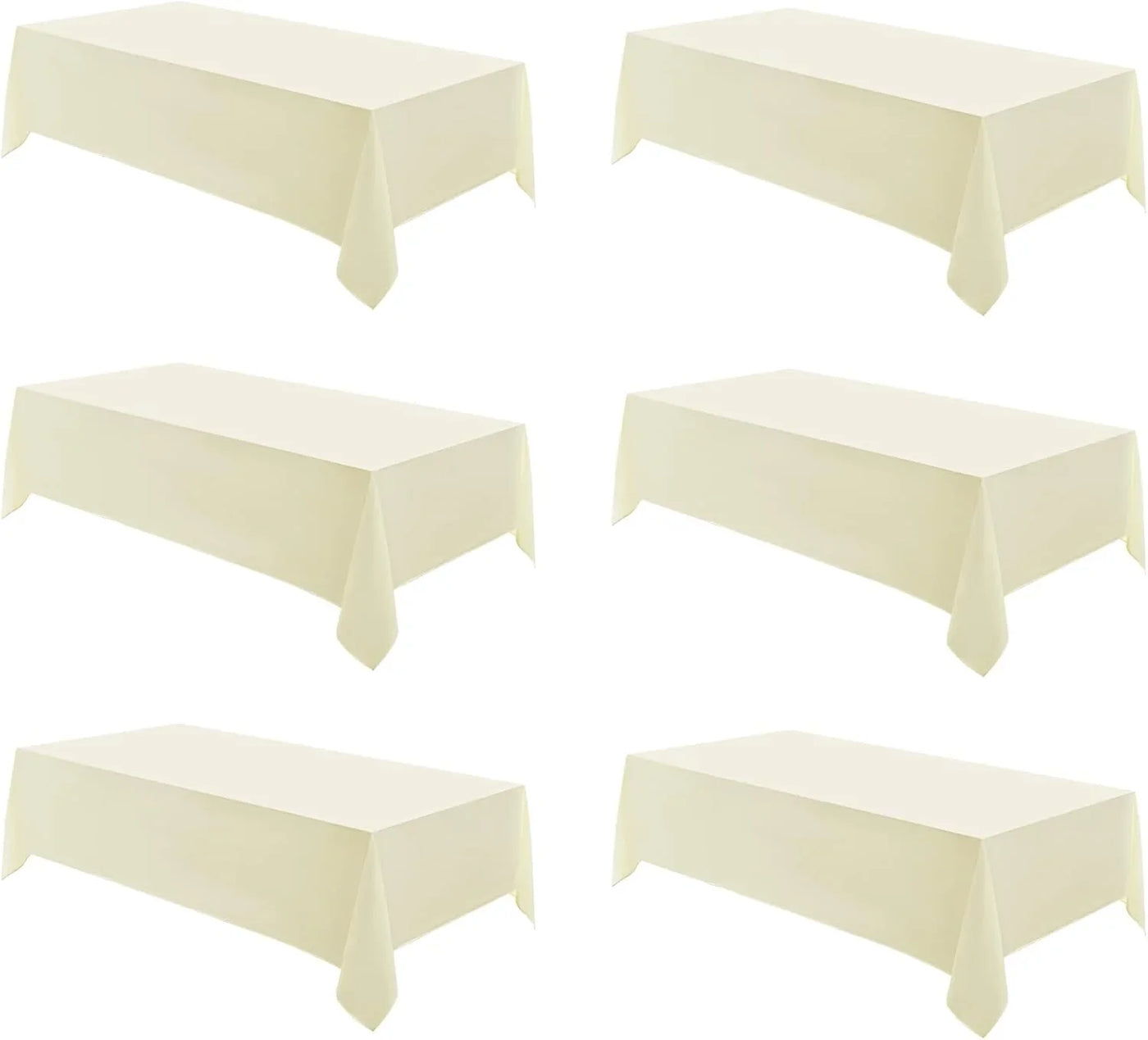 Rectangle Tablecloths 60X120 Inch 6 Pack Ivory Tablecloth for 6Ft Washable Decorative Linen Polyester Table Cloths for 8Ft Dining Table Banquets Buffet Parties and Wedding