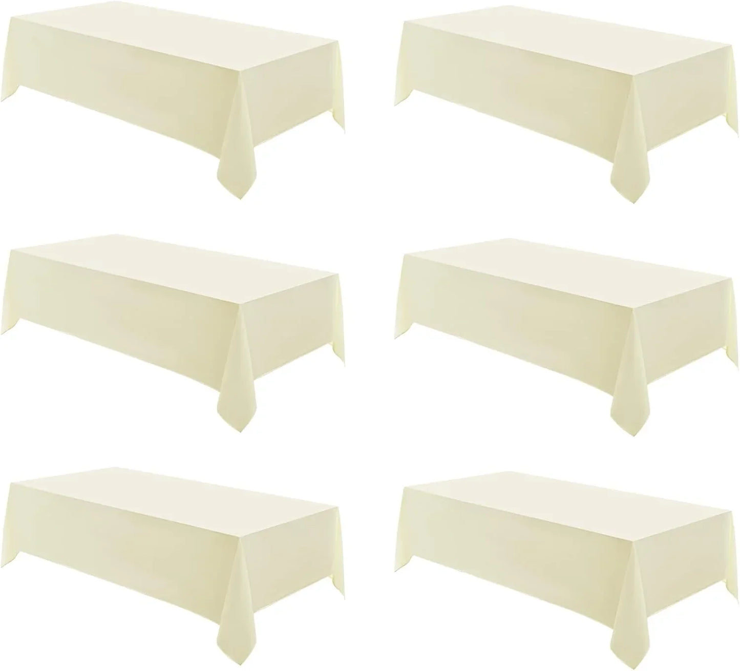 Rectangle Tablecloths 60X120 Inch 6 Pack Ivory Tablecloth for 6Ft Washable Decorative Linen Polyester Table Cloths for 8Ft Dining Table Banquets Buffet Parties and Wedding