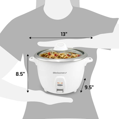 ERC-2020 Electric Rice Cooker with Stainless Steel Inner Pot Makes Soups, Stews, Grains, Cereals, Keep Warm Feature, 20 Cups Cooked (10 Cups Uncooked), White