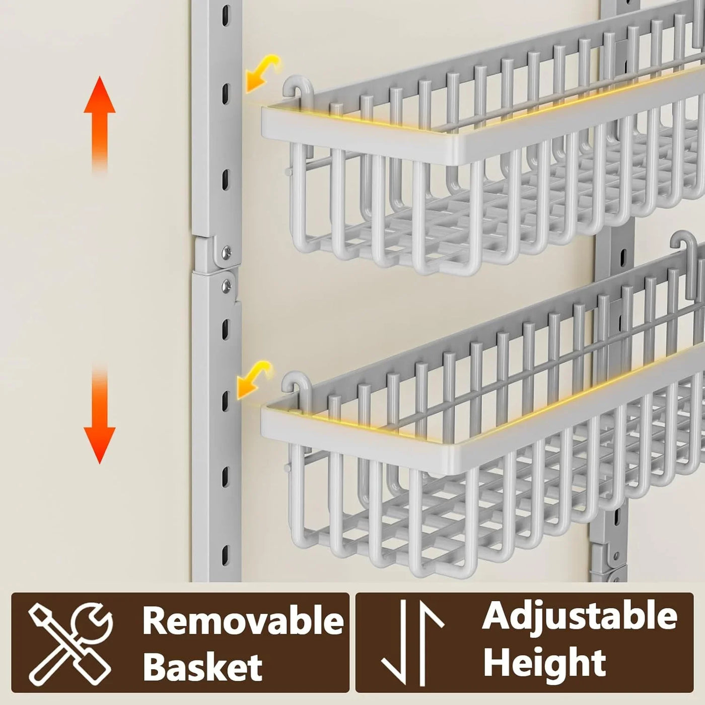 9 Tier over the Door Pantry Organizer, 2 in 1 Wall Mount or Hanging Spice Rack with Adjustable Basket, Seasoning Organizer and Storage for Kitchen Cabinet Closet Bathroom