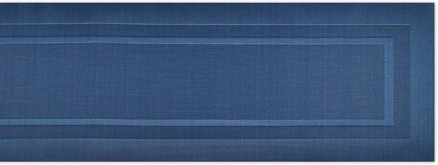 PVC Tabletop Collection Woven Indoor/Outdoor, Table Runner, 14X72, Nautical Blue
