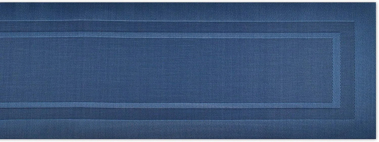 PVC Tabletop Collection Woven Indoor/Outdoor, Table Runner, 14X72, Nautical Blue
