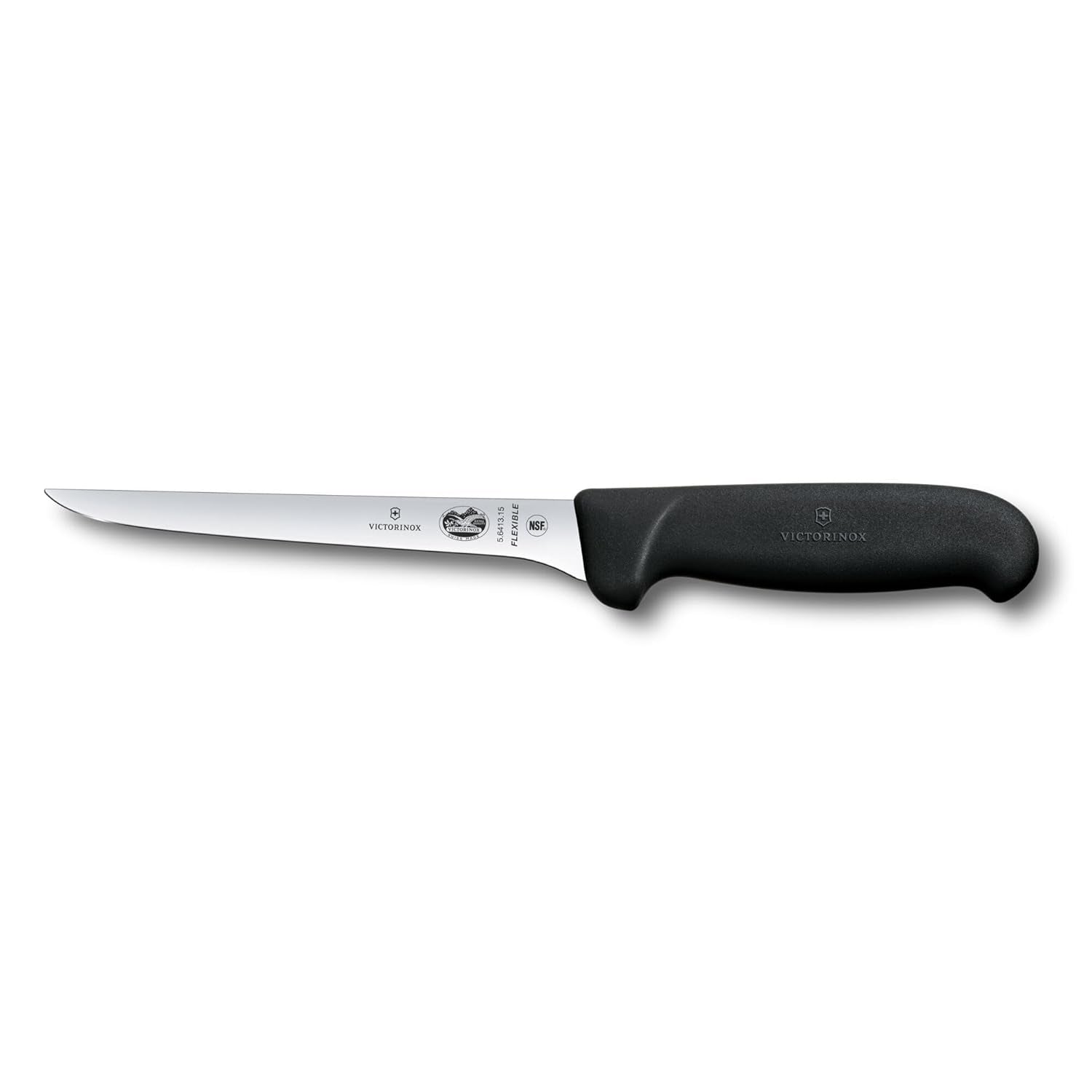 Swiss Fibrox 6 Inch Flexible Boning Knife, Straight Blade, Black