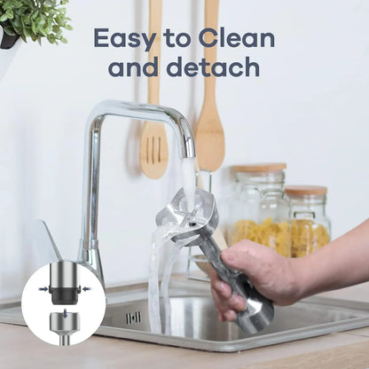 Immersion Blender 5 in 1 Hand Blender Max 1000W Heavy Duty Motor, 16 Speed Mode Handheld Blender Stainless Steel Blade with 800Ml Mixing Beaker, 600Ml Chopper, Whisk and Milk Frother
