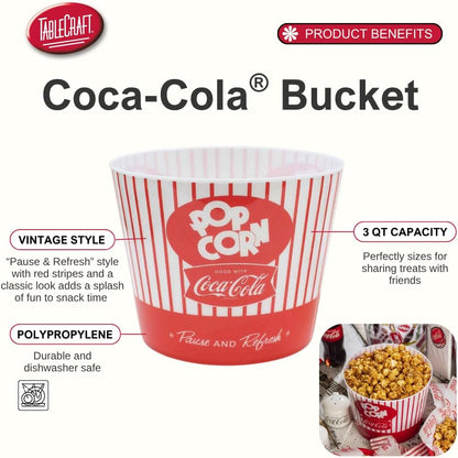 Coca-Cola Popcorn/Snack Bucket"Pause & Refresh" (CC400), Red