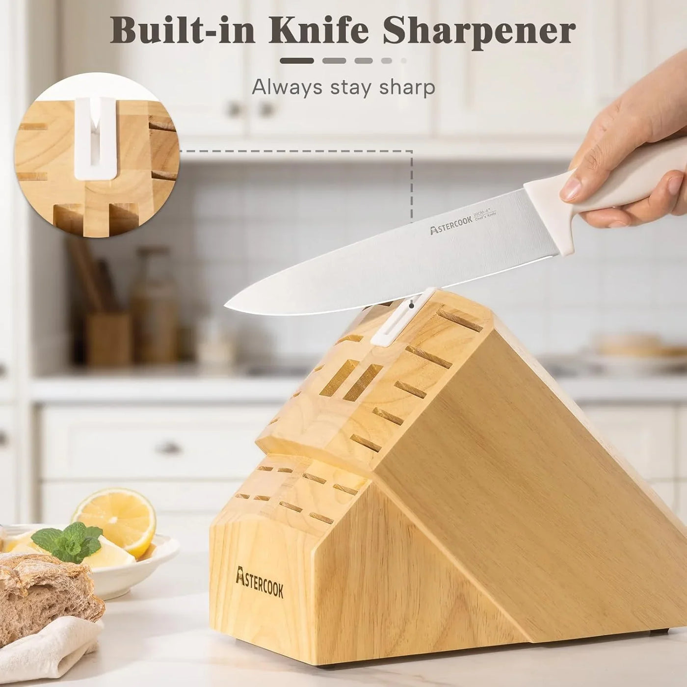 Knife Set,  22-Piece Kitchen Knife Set with Block & Built-In Sharpener, Ultra-Sharp High Carbon Stainless Steel Knives, Dishwasher Safe, Ergonomic Anti-Slip Handle, Valentine'S Gift