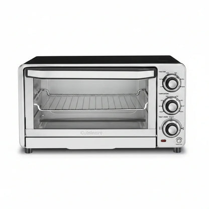 Custom Classic Toaster Oven Broiler, 1800 Watt Countertop Toaster Oven to Bake, Broil, and Toast, Non-Stick Interior, Consistent Toast Control, Brushed Stainless Steel/Black, TOB-40N