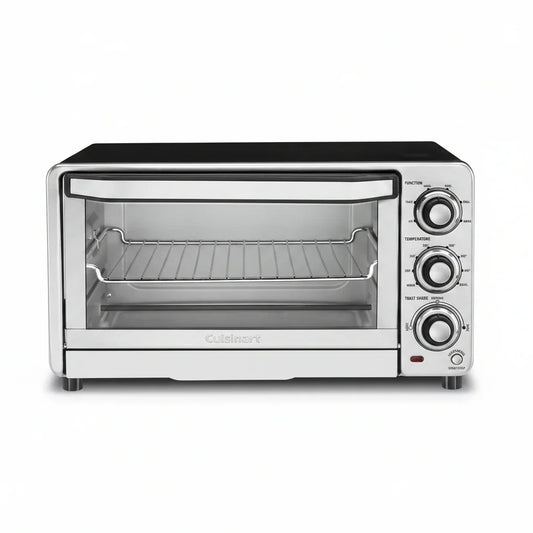 Custom Classic Toaster Oven Broiler, 1800 Watt Countertop Toaster Oven to Bake, Broil, and Toast, Non-Stick Interior, Consistent Toast Control, Brushed Stainless Steel/Black, TOB-40N